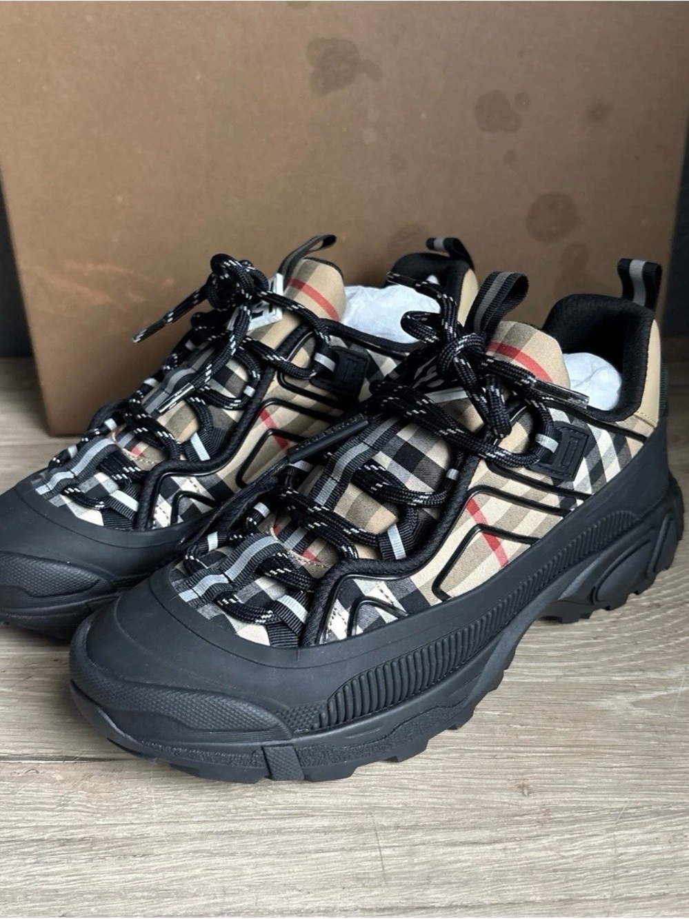 Burberry Kid's Arthur Check Canvas Sneakers, Toddlers/Kids Sz 34